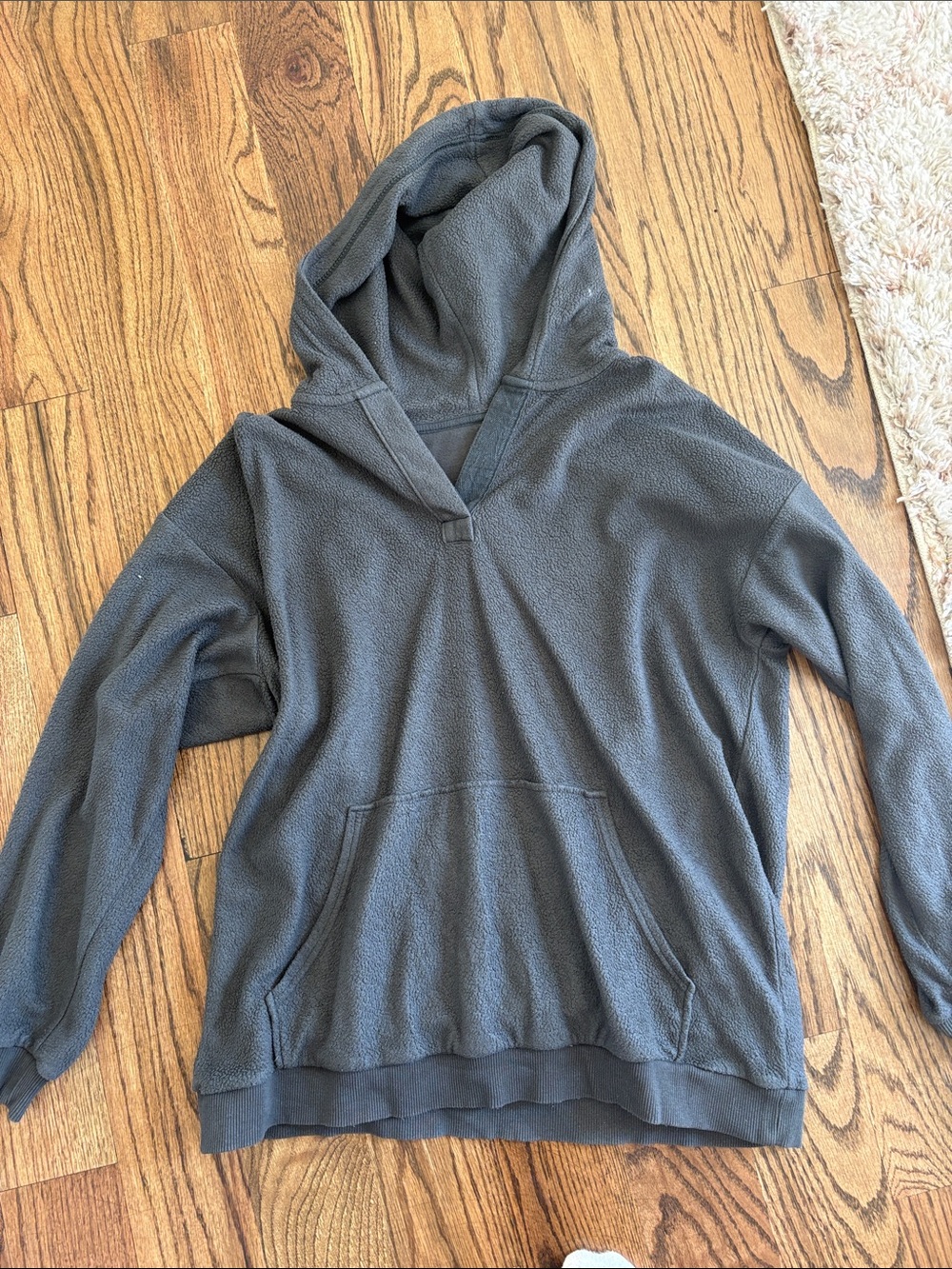 aerie Charcoal Gray Hooded Pullover Sweatshirt